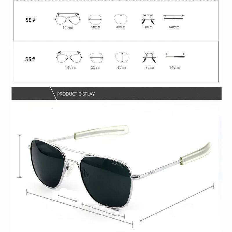 RE Sunglasses Men Top Quality Anti-Scratches American Army Military Mirror AGX Tempered Glass Lens Pilot Sun Glasses UV400 H260202