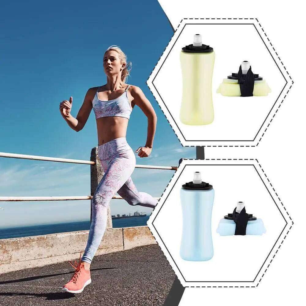 Outdoor Sports Water Bottle For One-Hand Use While Jogging Or Cycling Foldable Comfortable Grip Leak-Resistant Portable Z260202