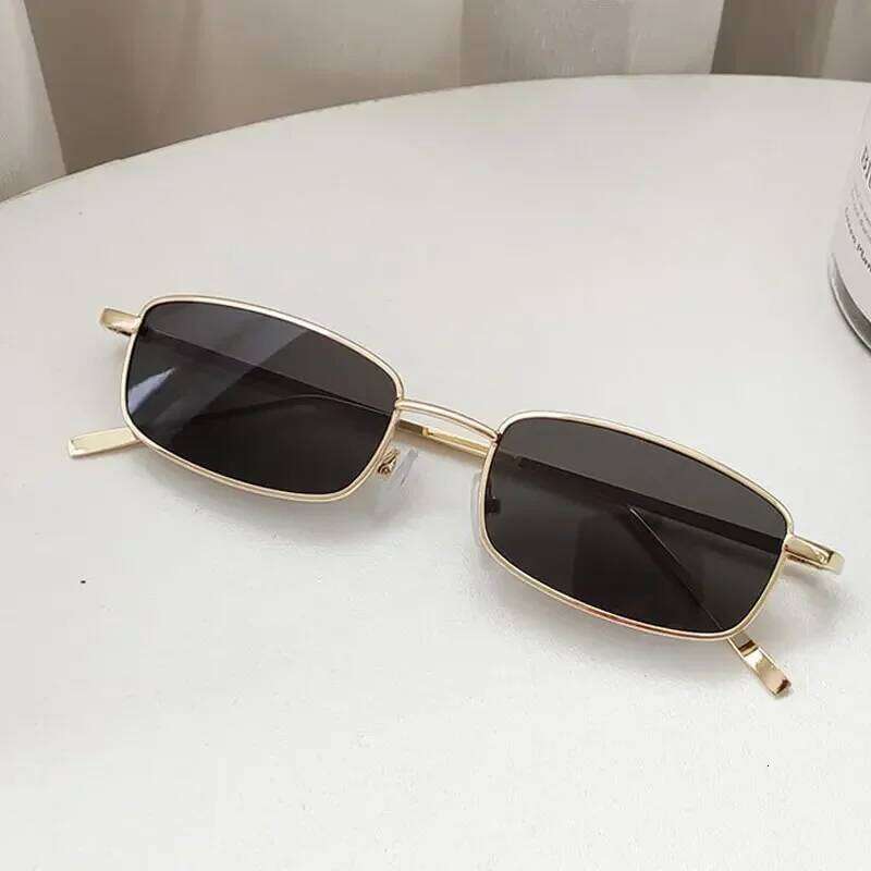 New Fashion Small Rectangle Sunglasses Men Women Vintage Square Driving Sun Glasses Luxury Brand Metal Frame Eyewear H260202
