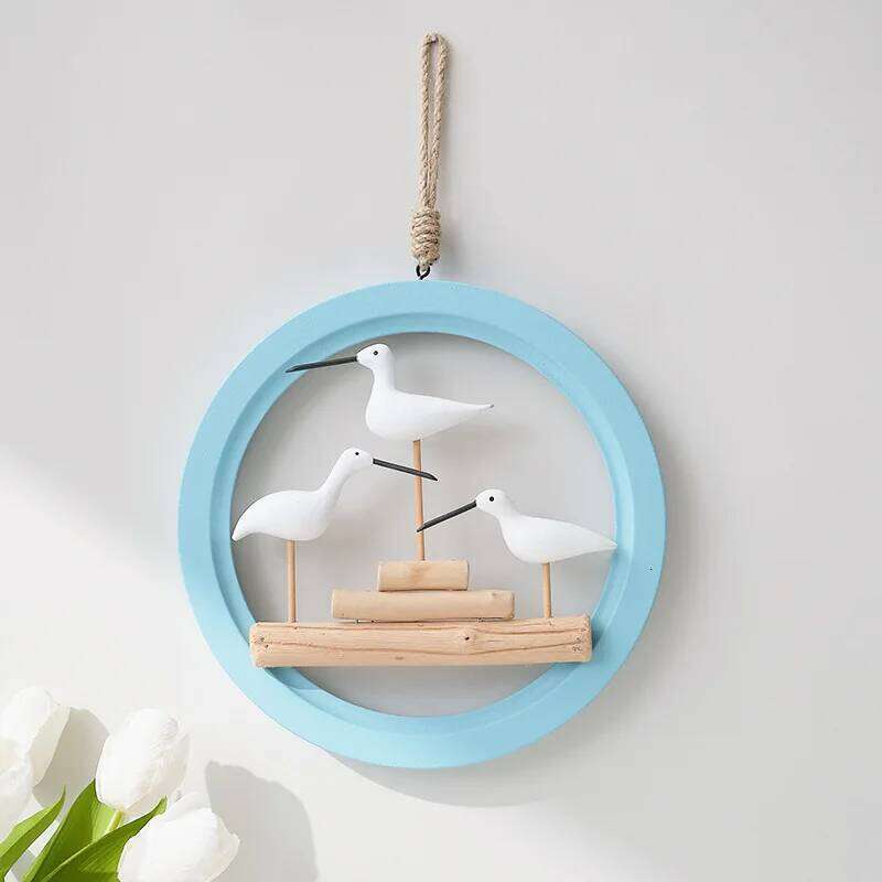 Seabird Pendant Ocean Decor Lawn Ornaments Coastal Home Bird Wall Art Hanging Seagull Ornament Sculpture Wreath 3D Y260202