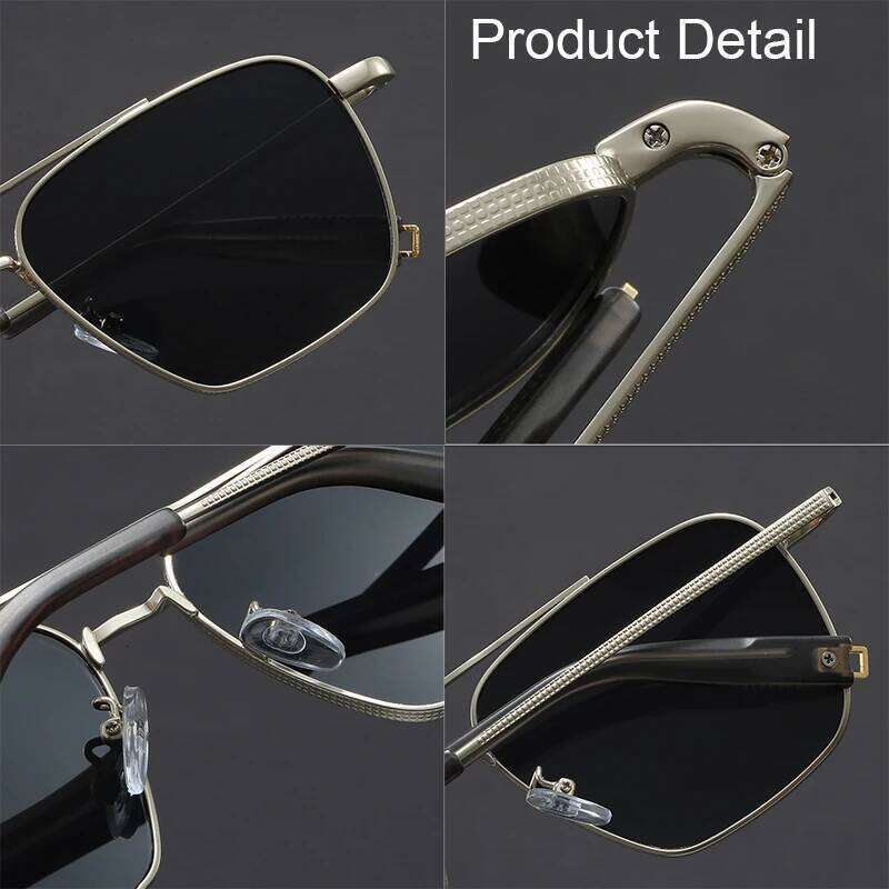 Vintage Personalized Sunglasses Men Ultra-light Square Metal Frame Double Beam Ultraviolet Protection Sun Glasses H260202