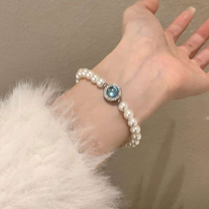 S925 pure silver spliced broken silver pearl bracelet, fashionable, simple, luxurious, cool and natural freshwater pearl bracelet
