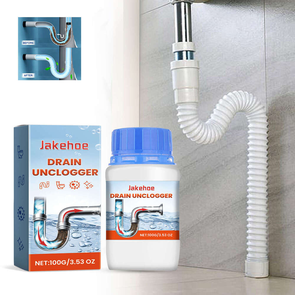 Jakehoe Pipe Cleaner Dissolver for Unclogging Toilets, Drains, Kitchen Sink, Oil Stains, Odor Removal S260202