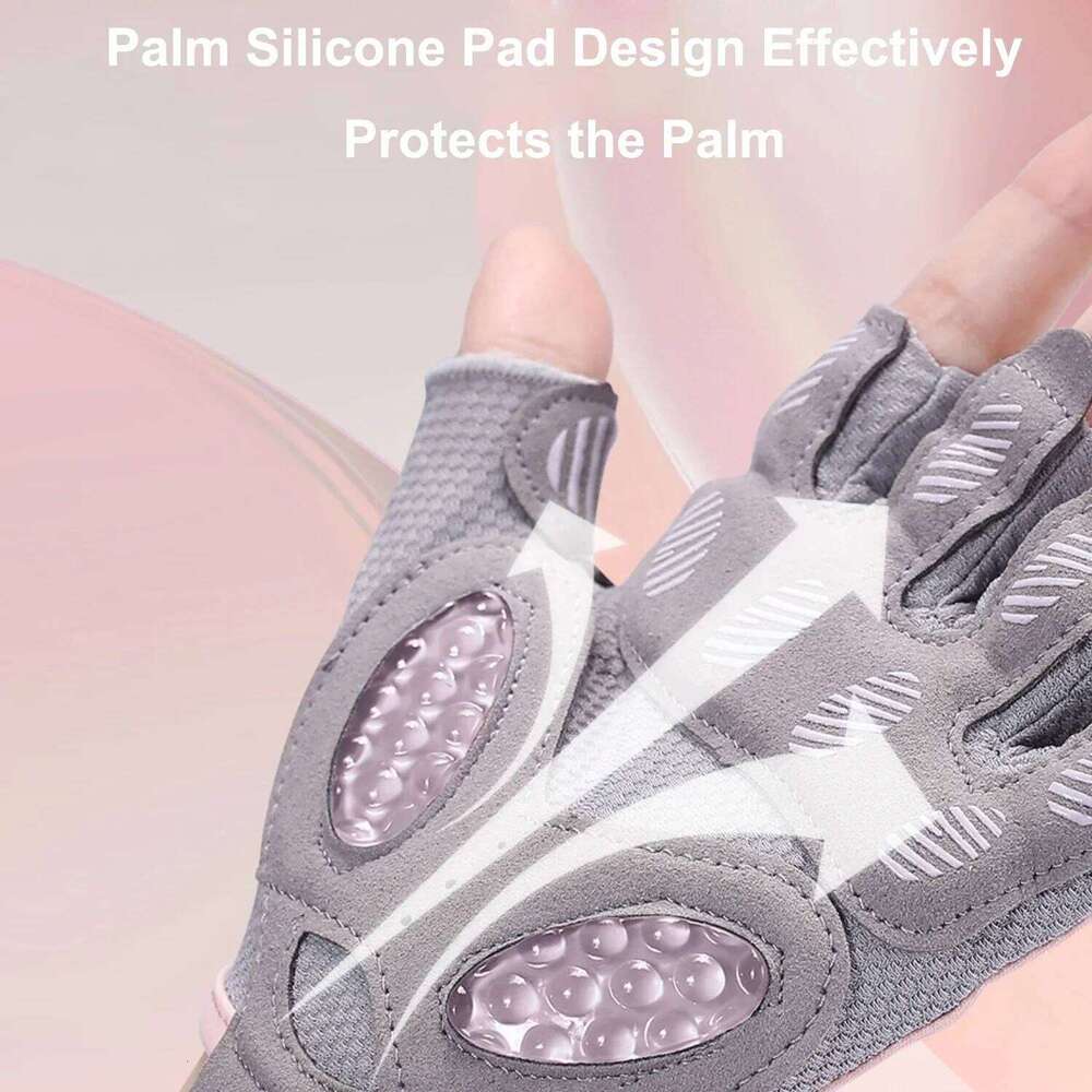 WOSWEIR-Women's Non-Slip Fitness Gloves for Yoga Training Sports Equipment Breathable Thin Half Finger Silicone Shock Absorption XJ260202