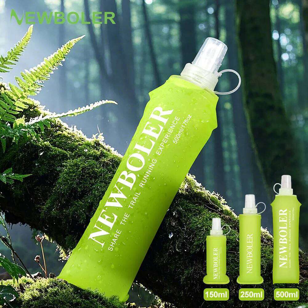 NEWBOLER TPU Silicone Bottle Outdoor Sport Running Bicycle Camping Climbing Soft Flask BPA Free Portable Water Bag Z260202