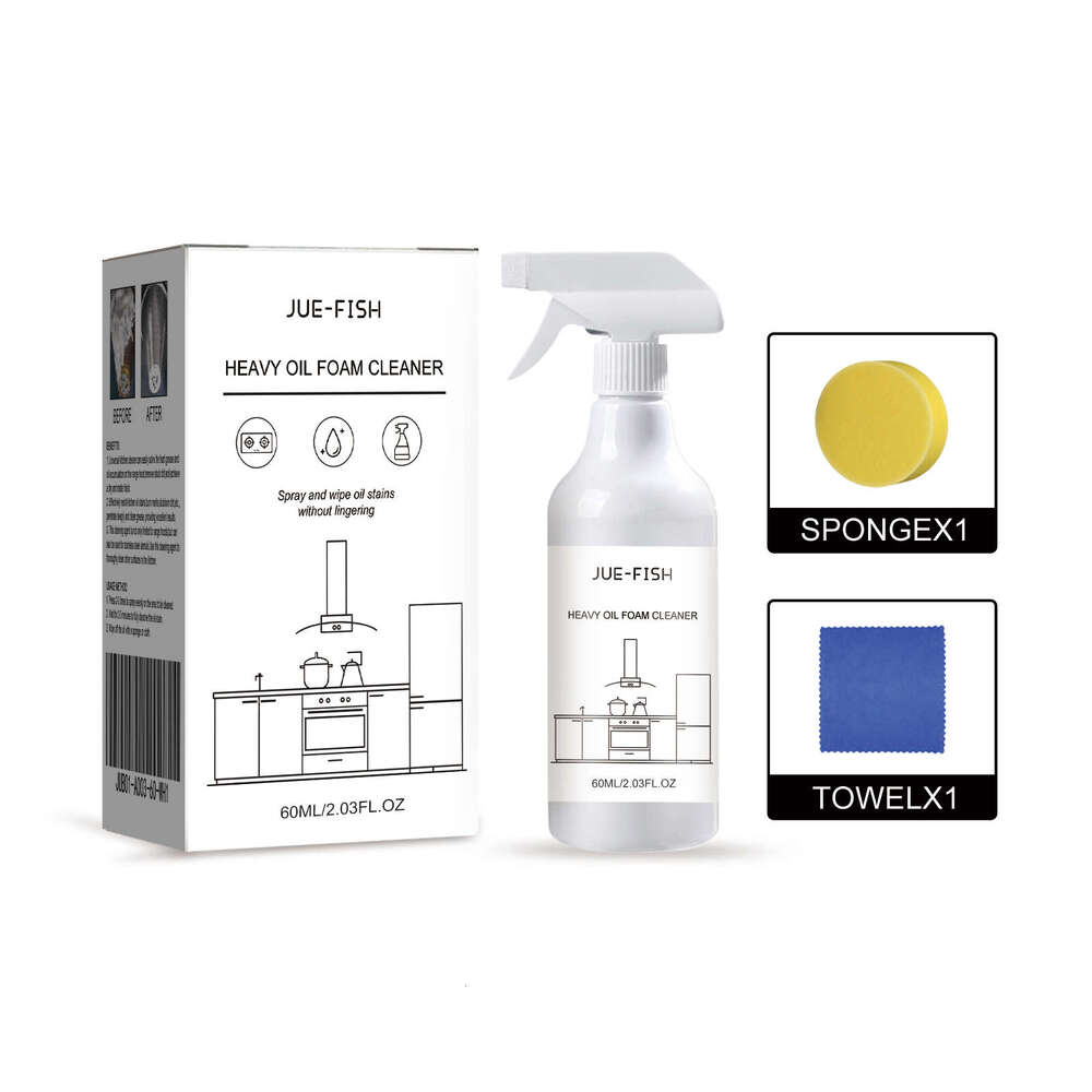Jue-Fish Heavy Oil Stain Foam Kitchen Stove Range Hood Sink Grease Remover Cleaner S260202