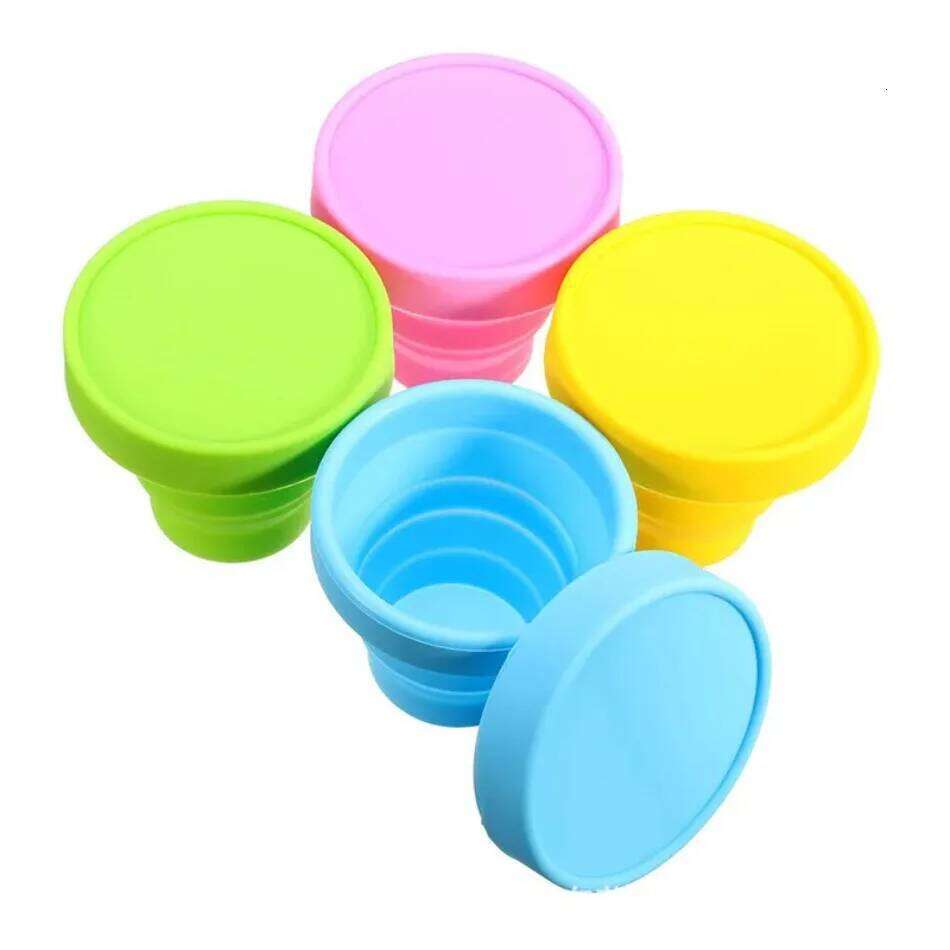 1 Pcs Portable Silicone Telescopic Drinking Collapsible Folding Cup Travel Camping Bathroom Tumblers Water Bottle Z260202