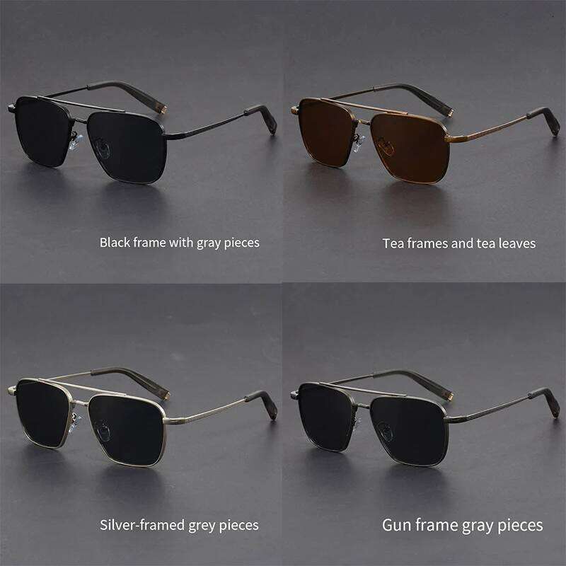 Vintage Personalized Sunglasses Men Ultra-light Square Metal Frame Double Beam Ultraviolet Protection Sun Glasses H260202