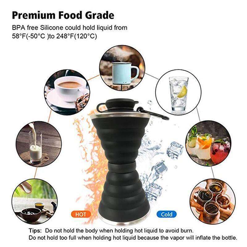 500ML Silicone Bottle Cup Foldable Leak Proof Portable Sports Water Bottles For Outdoor Travel Gym Hiking Reuseable Z260202