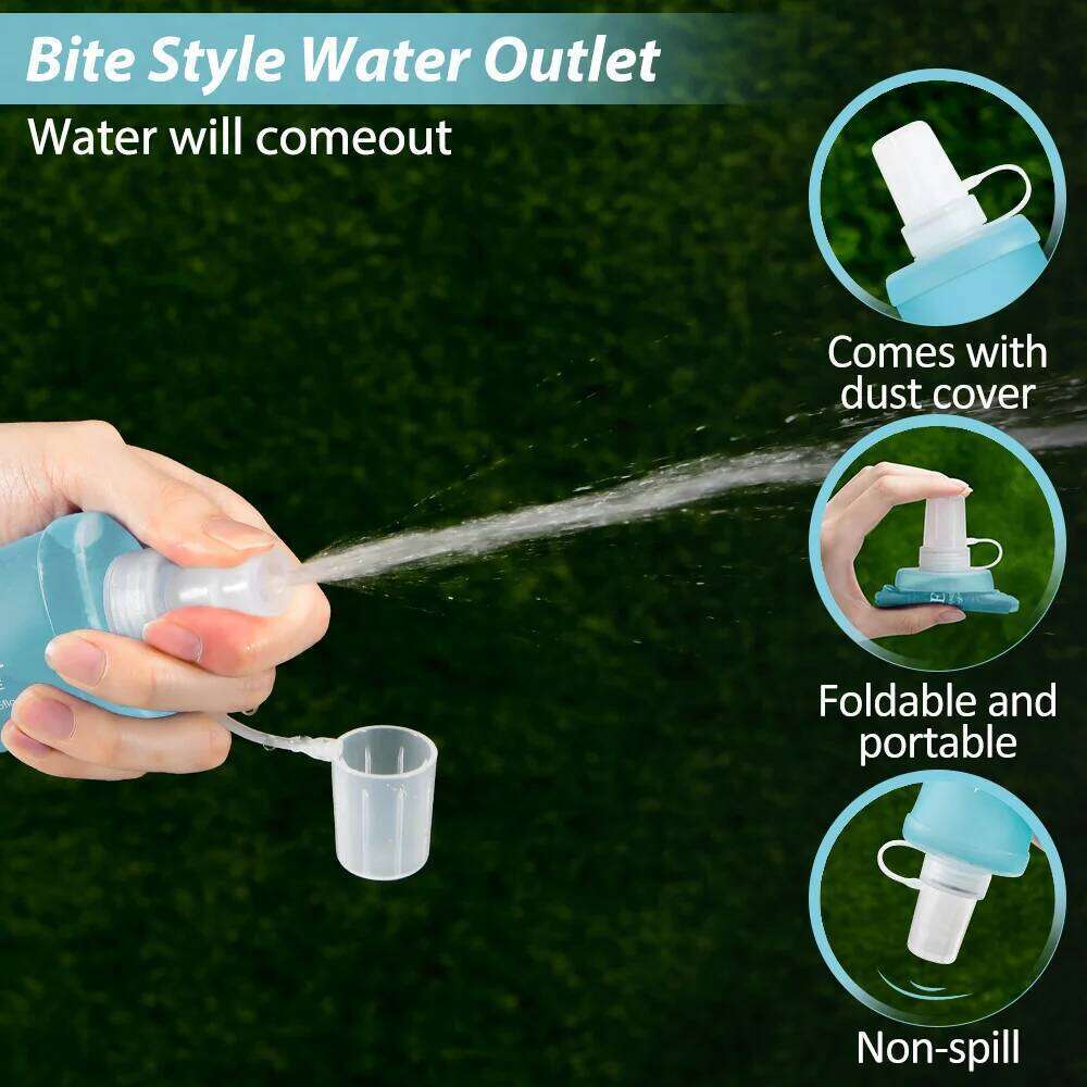 NEWBOLER Camping Soft Water Bottle Drinking Sport Folding Bag Flask Outdoor Running Hydration Pack Waist Bicycle BPA Free Z260202