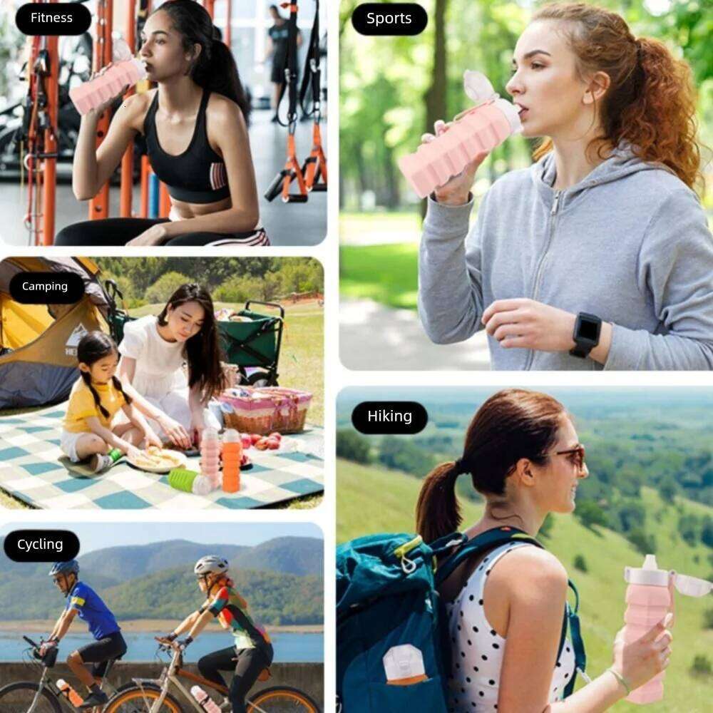 Large-capacity Outdoor Sports Water 350-650ML Leak Proof Collapsible Sport Bottle Creative Reuseable Z260202