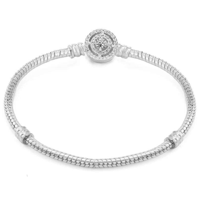 Certificate 100% Original Sterling Plated Snake Chain DIY Charm Bracelet For Women Gift Silver Color Jewelry Dropshipping H260202