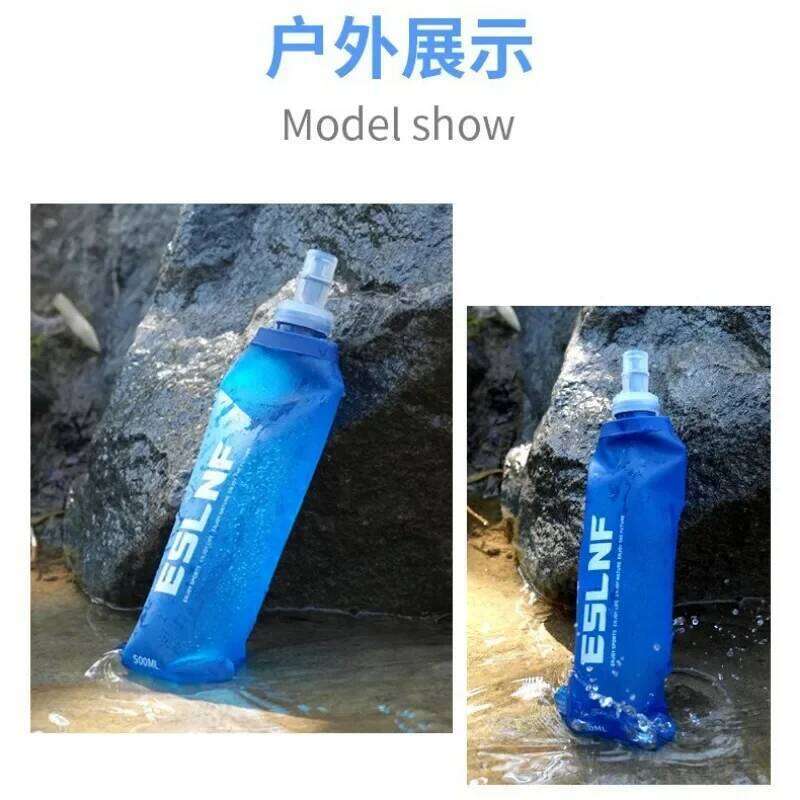 500ml Soft Flask Folding Collapsible Bottle TPU BPA Free Outdoor Sport Portable Water Bag Running Camping Z260202