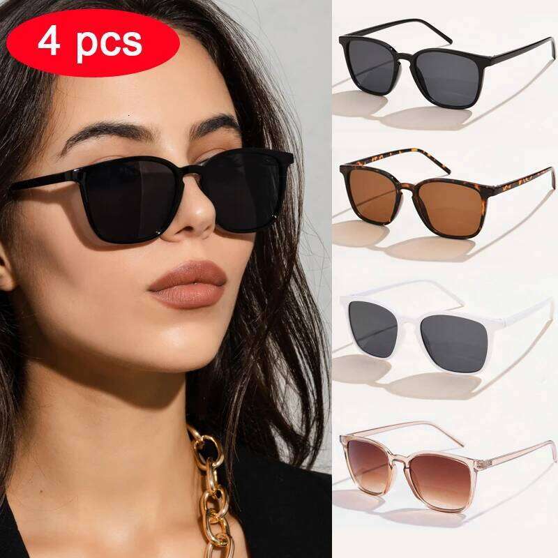 6pcs/4pcs/3pcs Square Small Sunglasses Women Rectangle Frame Purple Colorful Sun Glasses Female Y2K Retro Gradient Shades UV400 H260202
