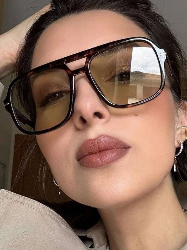 Fashion Double Beam Rivet Square Sunglasses Women Luxury Brand Designer Retro Rectangle Sun Glass Vintage Eyewear Shadow Female H260202