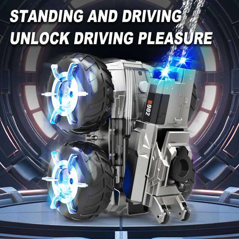 JCMO Control Water Gun Amphibious Dual-Nozzle Water-Shooting Cool Wheel LED Light RC Car with Waterproof Remote New Y260131