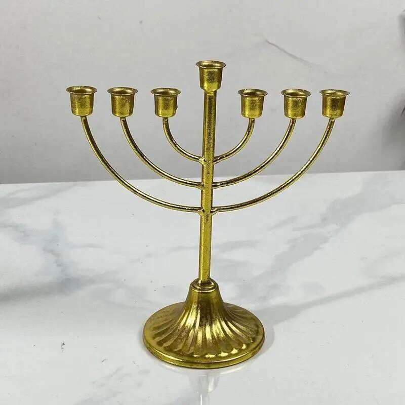 Menorah 7/9 Branch Jewish Candle Holder Detachable Metal Candlestick Vintage Desktop Candelabra Hanukkah Decoration Y260131
