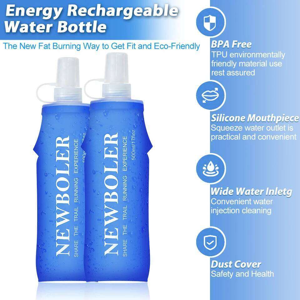 NEWBOLER 150ml 250ml 500ml TPU Folding Soft Flask Outdoor Sport Bag Collapsible Water Bottle Running Camping Z260202