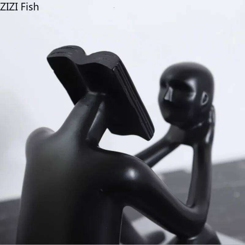 Book Reader Figure Sculpture Room Aesthetic Decor Creative Character Resins Crafts Abstract Figures Statue Desk Decoration Y260202