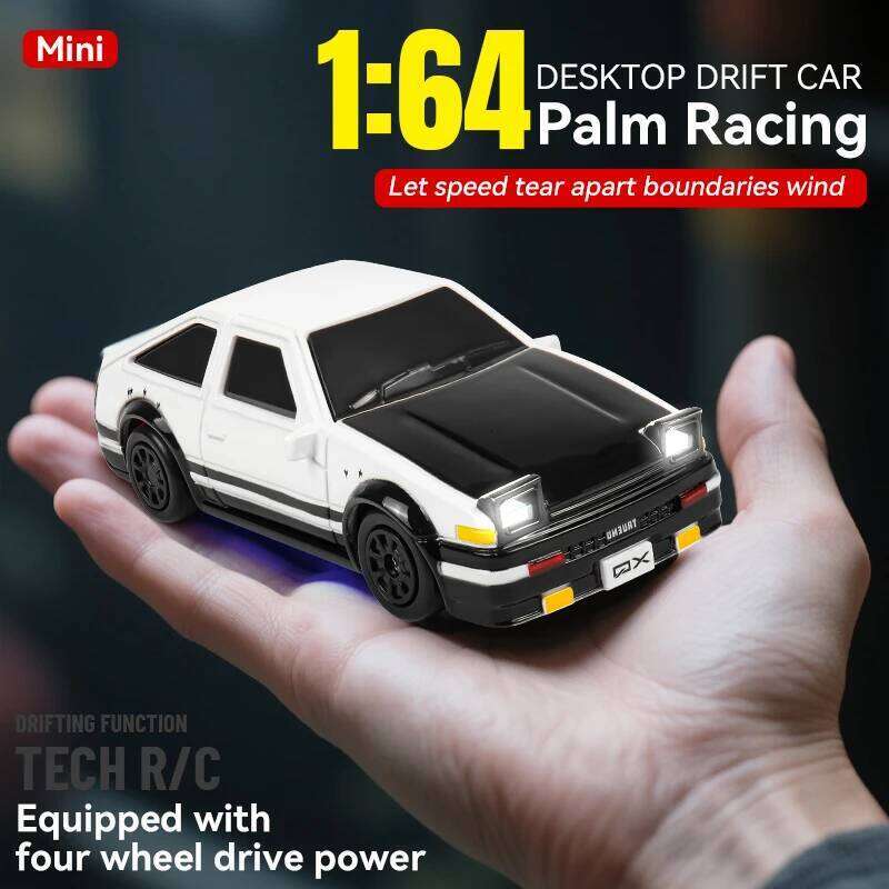 XQ 1:64 Mini RC Drift Car 4WD 2.4G High Speed Remote Control Toy with LED Lights Type-C Rechargeable for Kids Adults Y260131