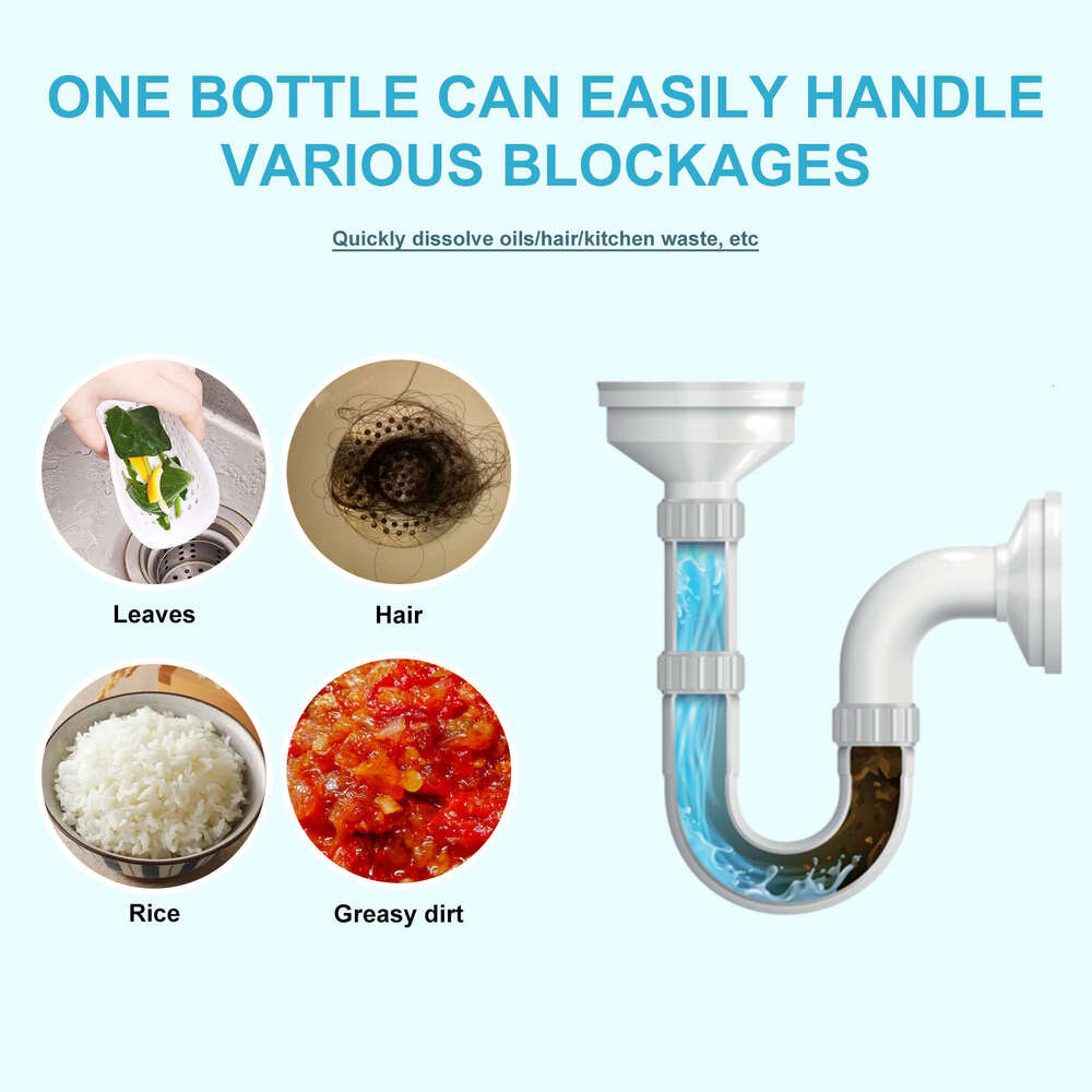 JAKEHOE Pipe Cleaner Kitchen Sink Toilet Drain Blockage Odor Removal Cleaning Agent S260202