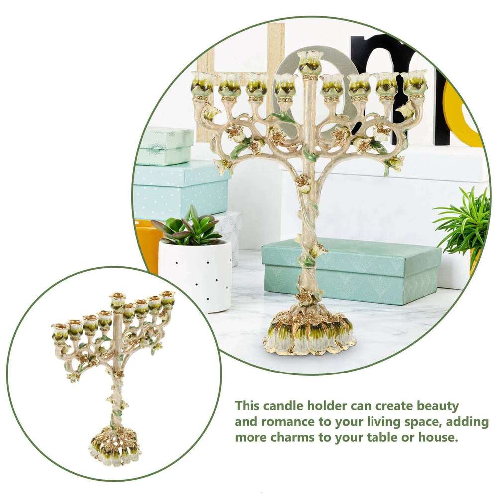 9-branch Taper Stand Creative Branches Design Stable Bottom Home Office Celebration Decor Desktop Ornament Y260131