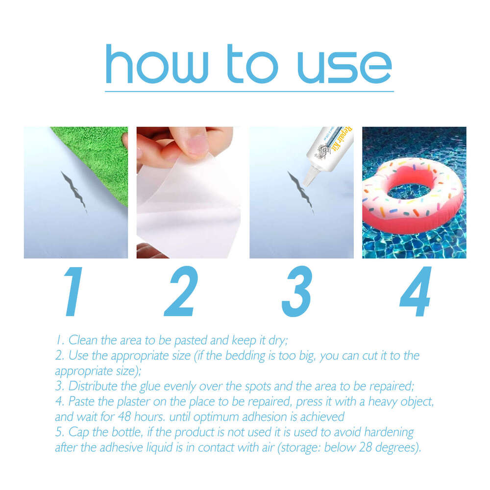 Kit Swim Ring Air Mattress Tent Crack Leak Waterproof Transparent Adhesive Repair S260202