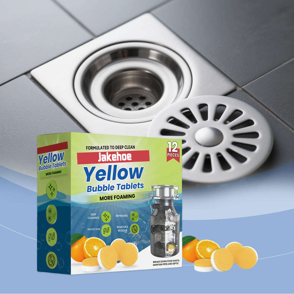 JAKEHOE Household Cleaning Drain Pipe Sewer Hair Grease Blockage Unclogging Tablets S260202