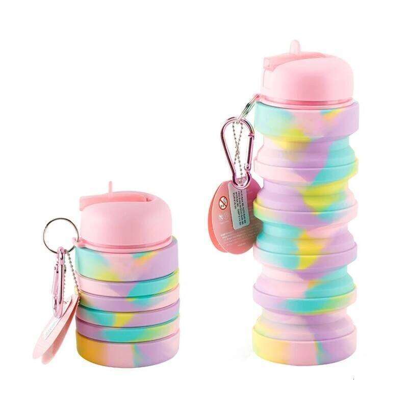 CNDY Collapsible Bottle, Reusable BPA Silicone Foldable Bottles for Travel, Portable Leak Proof Water Kettle Z260202