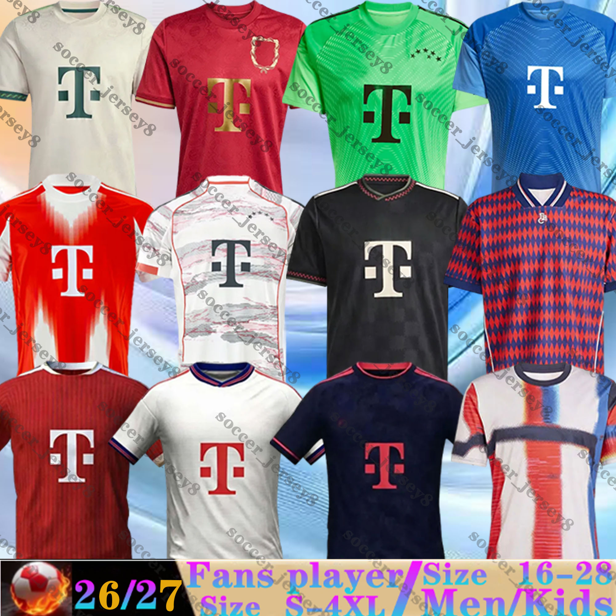 2026 2027 Bayernmunich KANE soccer jerseys GRAVENBERCH SANE DE LIGT MULLER DAVIES KIMMICH 25 26 27 football shirt Men Kids kit COMAN Bayern MUNICH uniform fans Player