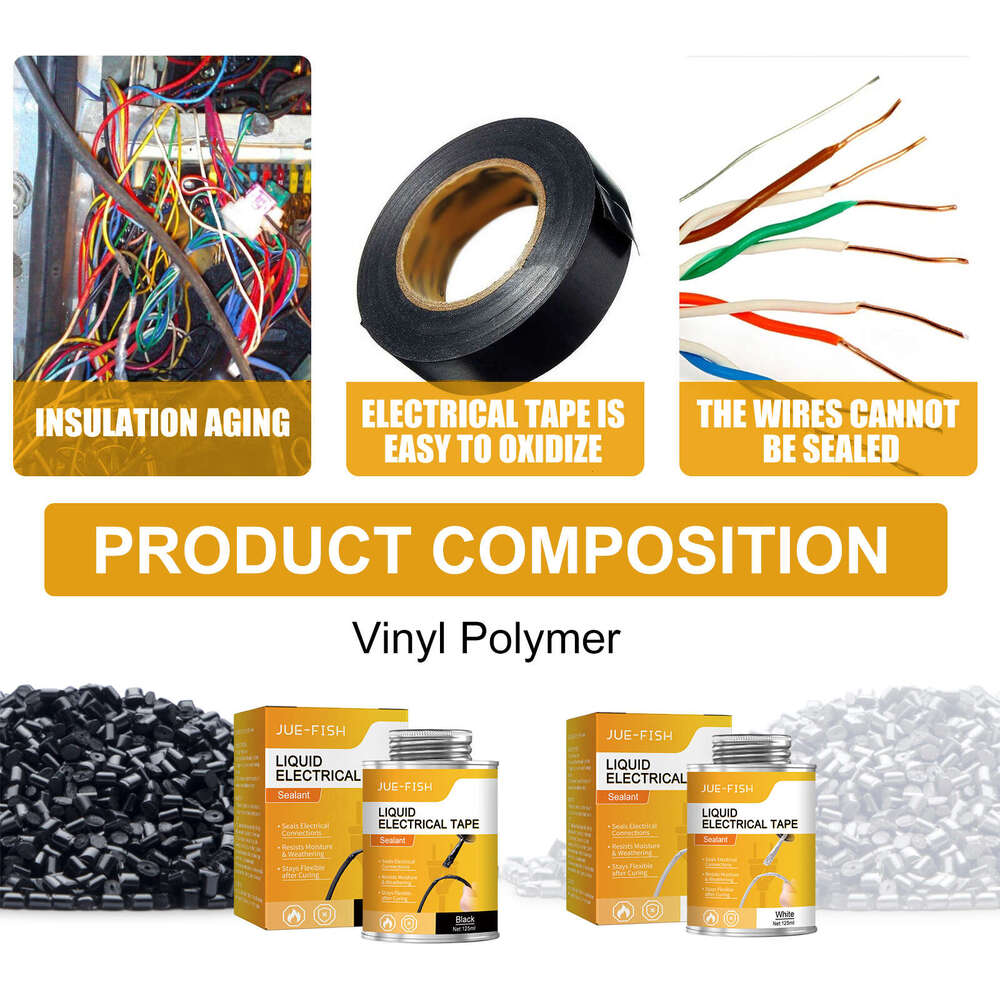 Black Waterproof Temperature Resistant Heat Shrink Tube Liquid Insulation Flame Retardant Electrical Tape S260202