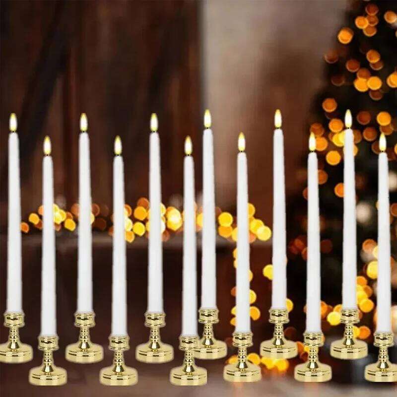 2pcs Silver Gold Rod Wax Base For Wedding Party Festival Candlestick Home Decor Candle Holders Y260131