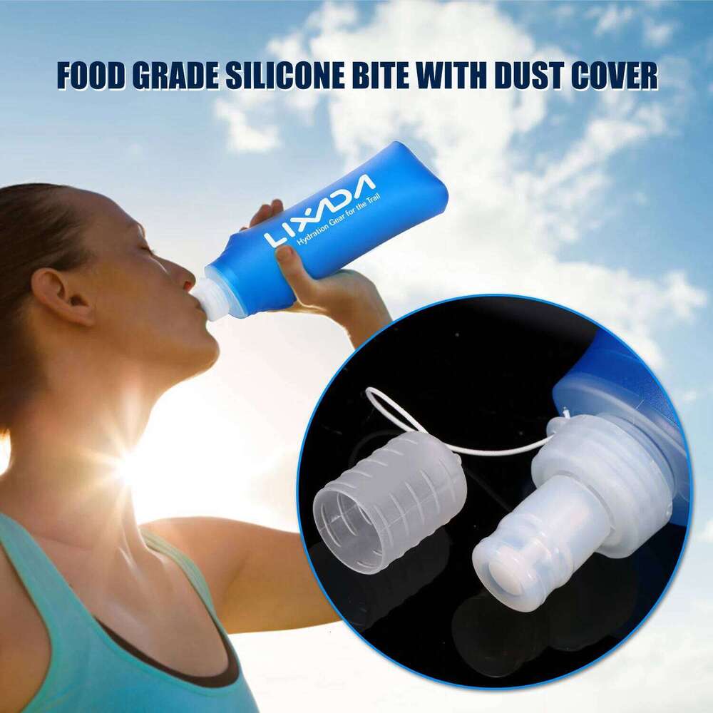 Lixada 1/2 Pcs 500mml 300ml Outdoor Camping Running Sport Bicycle Bottle Folding TPU Soft Flask Water Bag Z260202