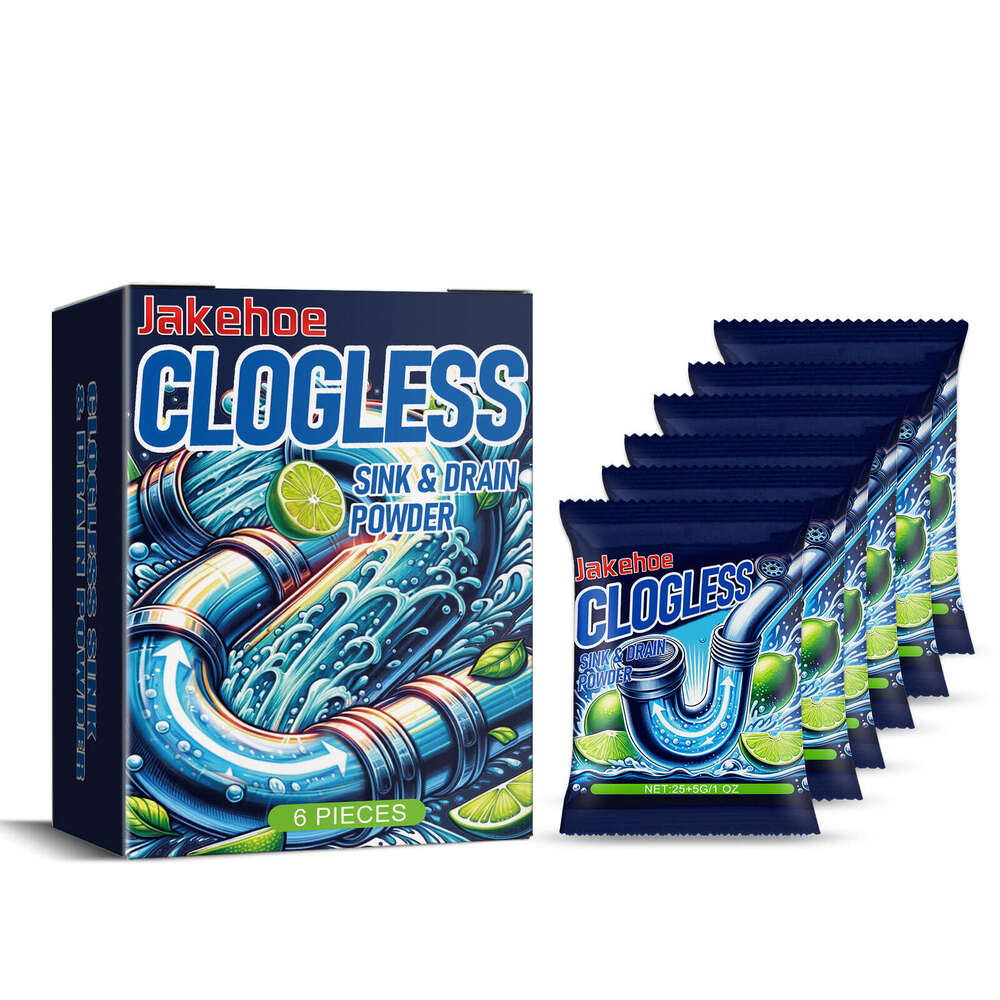 Jakehoe Box Kitchen Toilet Drain Pipe Dissolver Odor Removal Grease Blockage Cleaning Powder S260202 4c3