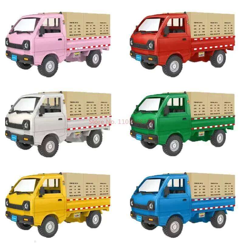 1:16 Wpl D12 Remote Control Electric Toys Rc Car Wuling Hongguang Simulation Drift Climbing Truck Led Light Cargo For Kids Gift Y260131