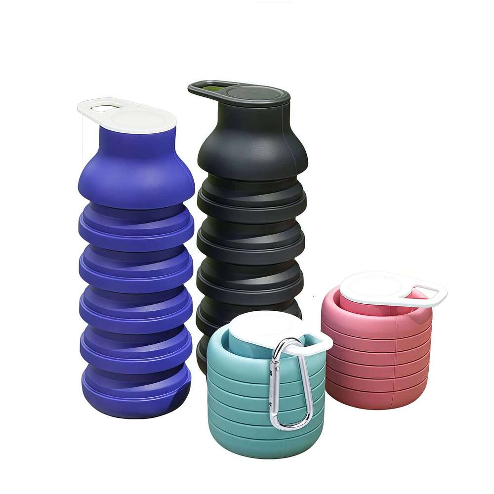 Foldable Water Bottle 600ml Leak-Proof Food-Grade for Outdoor Sports Travel Z260202