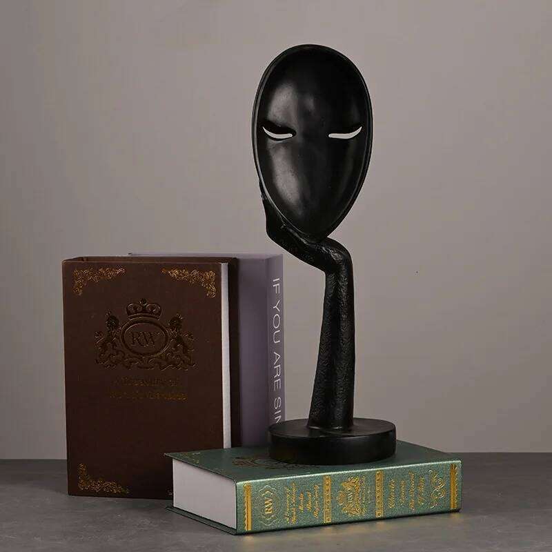 1Pc Modern House Decor Home Decoration Maison Accessories Thinker Mask Miniature Figurines for Living Room Office Corridor Y260202