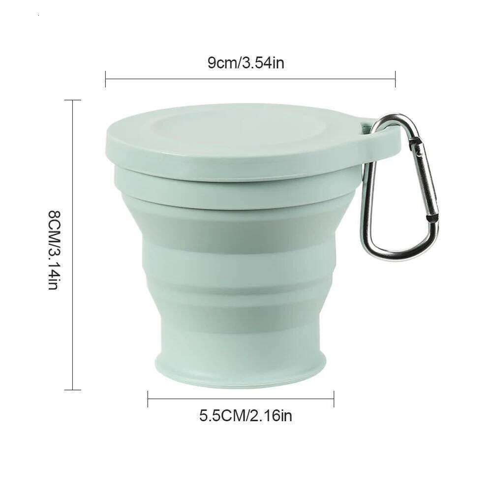 180ml Telescopic Drinking Mug with Lid Silicone Foldable Camping Cup Reusable Expandable Drinkware for Outdoor Travel Z260202