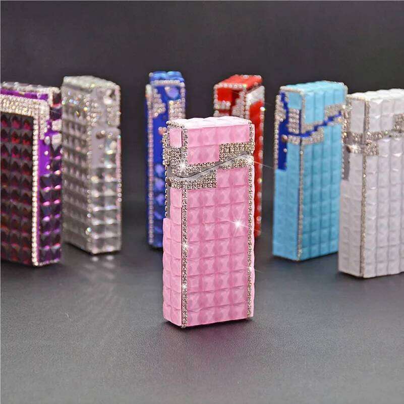 Rhinestone Fine Case Automatically Bounces 20 Slender Cases, Women's Full Drill Extended Creative Cigarette W260202