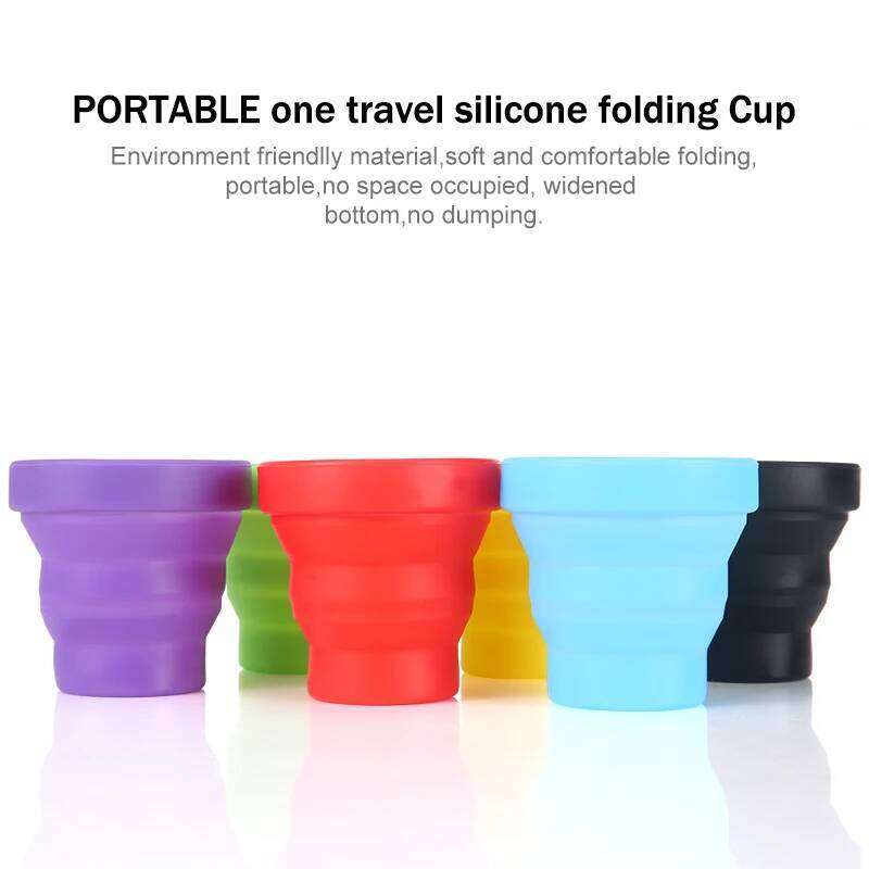 FAIS DU Silicone Folding Cup 200ml Food Grade Water Cups Portable Drinking Mug with Lids For Travel Camping Reusable Drinkware Z260202