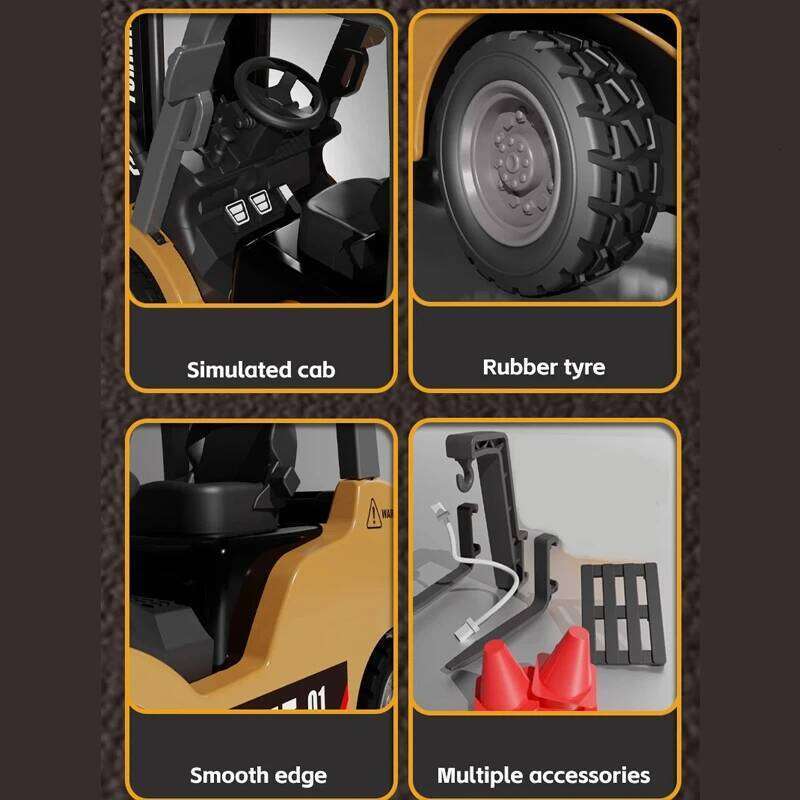 1/64 RC Alloy Forklift Engineering Vehicles Model Collection Mini Remote Control Simulational Trucks Car Toy For Boy Adults Gift Y260131