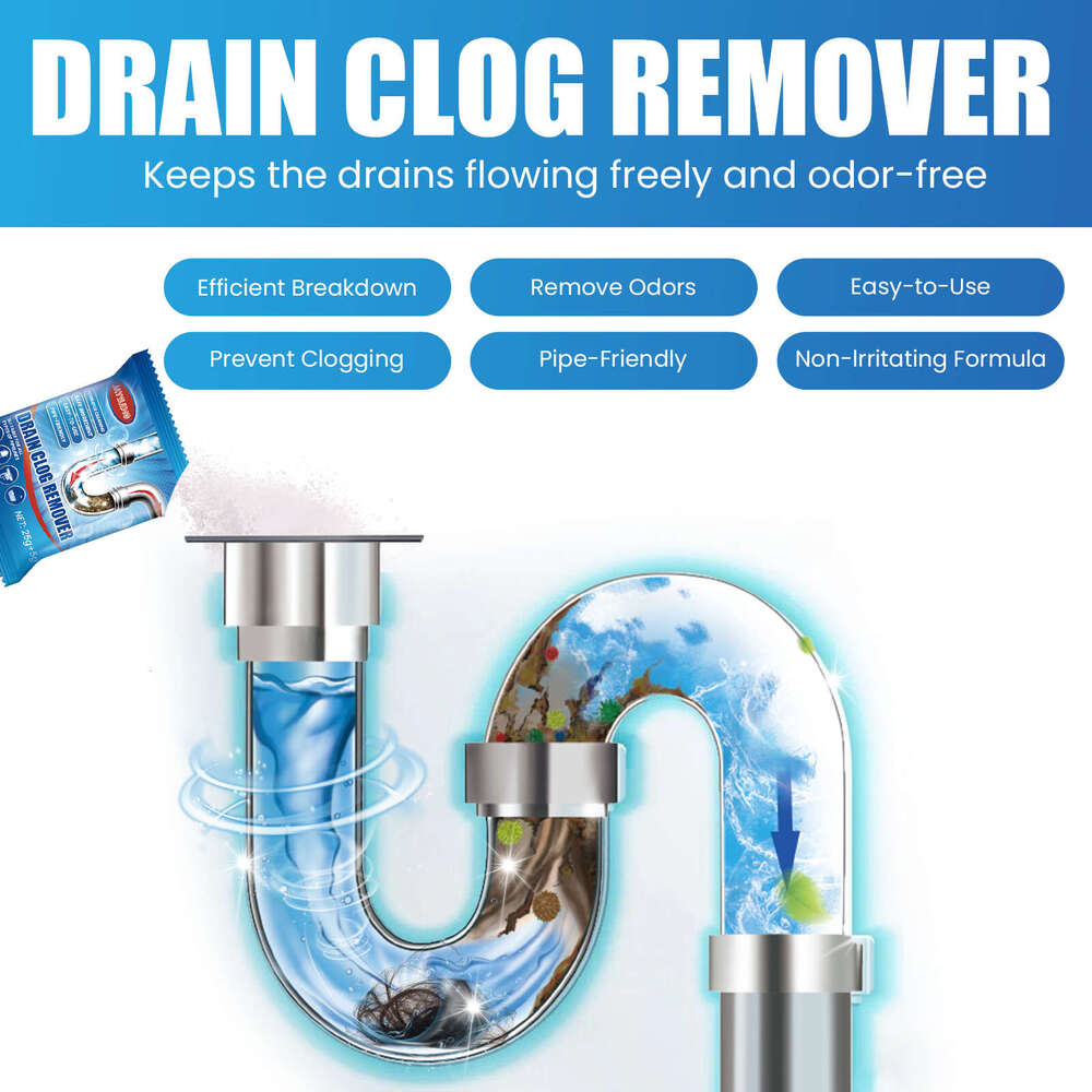 Blockage Removal Toilet Kitchen Drain Anti-Clogging Cleaning Deodorizing Powder S260202