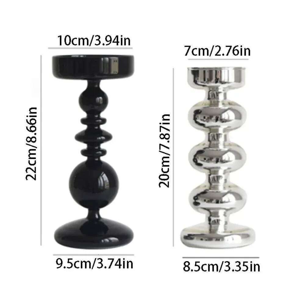 Simple European Style Glass Candle Holders Elegant Unique Tea Light Rack Romantic Retro Minimalist Candlestick Living Room Y260131
