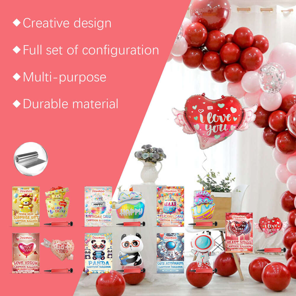 Dowmoo Balloon Set Valentine's Day Proposal Wedding Anniversary Date Birthday Party Decoration S260202