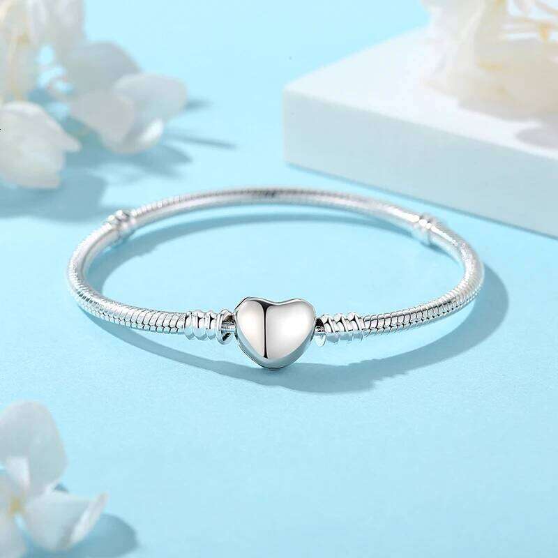 Original 925 Sterling Silver Love Heart Moon Flower Butterfly Pave CZ Bracelets For Women DIY Jewelry Party Gift H260202