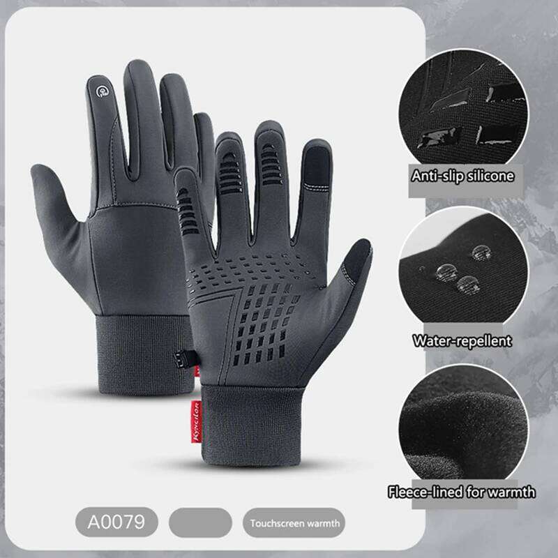 Autumn Winter Outdoor Cycling Gym Fitness Sports Running Warm Touch Screen Nonslip Motorcycle Gloves Men Black XJ260202