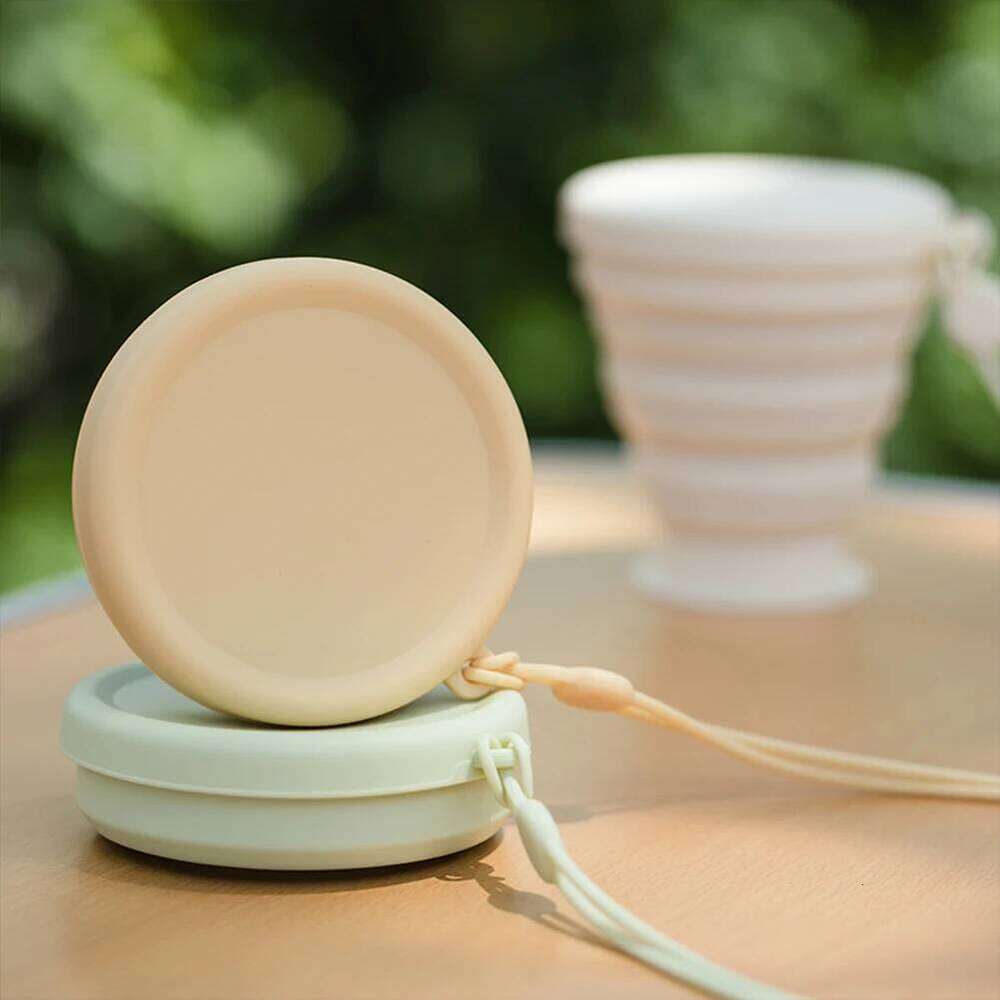180ml Telescopic Drinking Mug with Lid Silicone Foldable Camping Cup Reusable Expandable Drinkware for Outdoor Travel Z260202