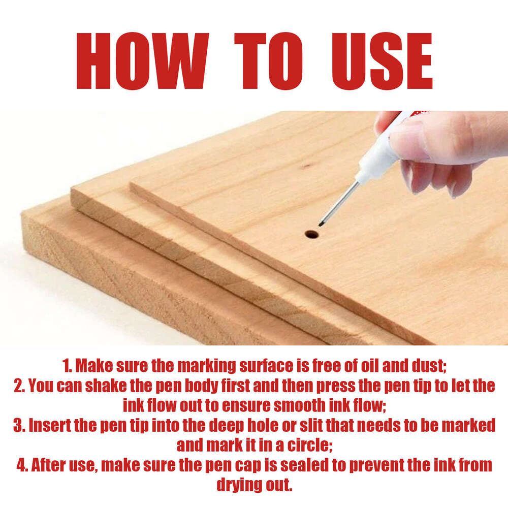 Long Head Deep Hole Wood Household Oil-Based Waterproof Quick-Drying Multi-Color Marker Pen for Woodworking S260202