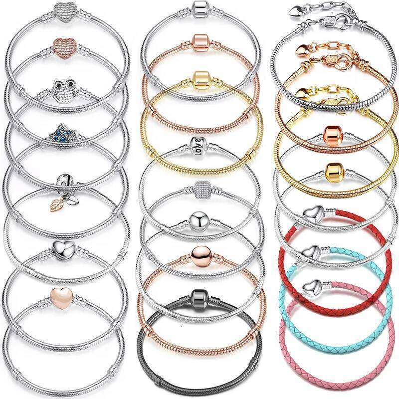 EOVNP 2022 High Quality Rose Gold Color Snake Chain Charm Fit Original Beads Brand Bracelet Jewelry Gift For Women H260202