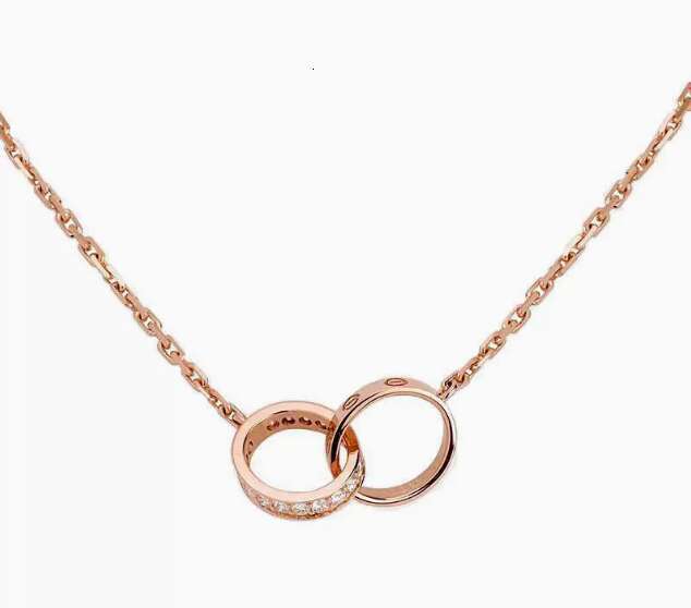 Designer necklace for woman Classic Double Ring Women Thick Plated Rose Gold luxury jewlery Fashion Light Luxury Starry Sky Necklace Exquisite AAA